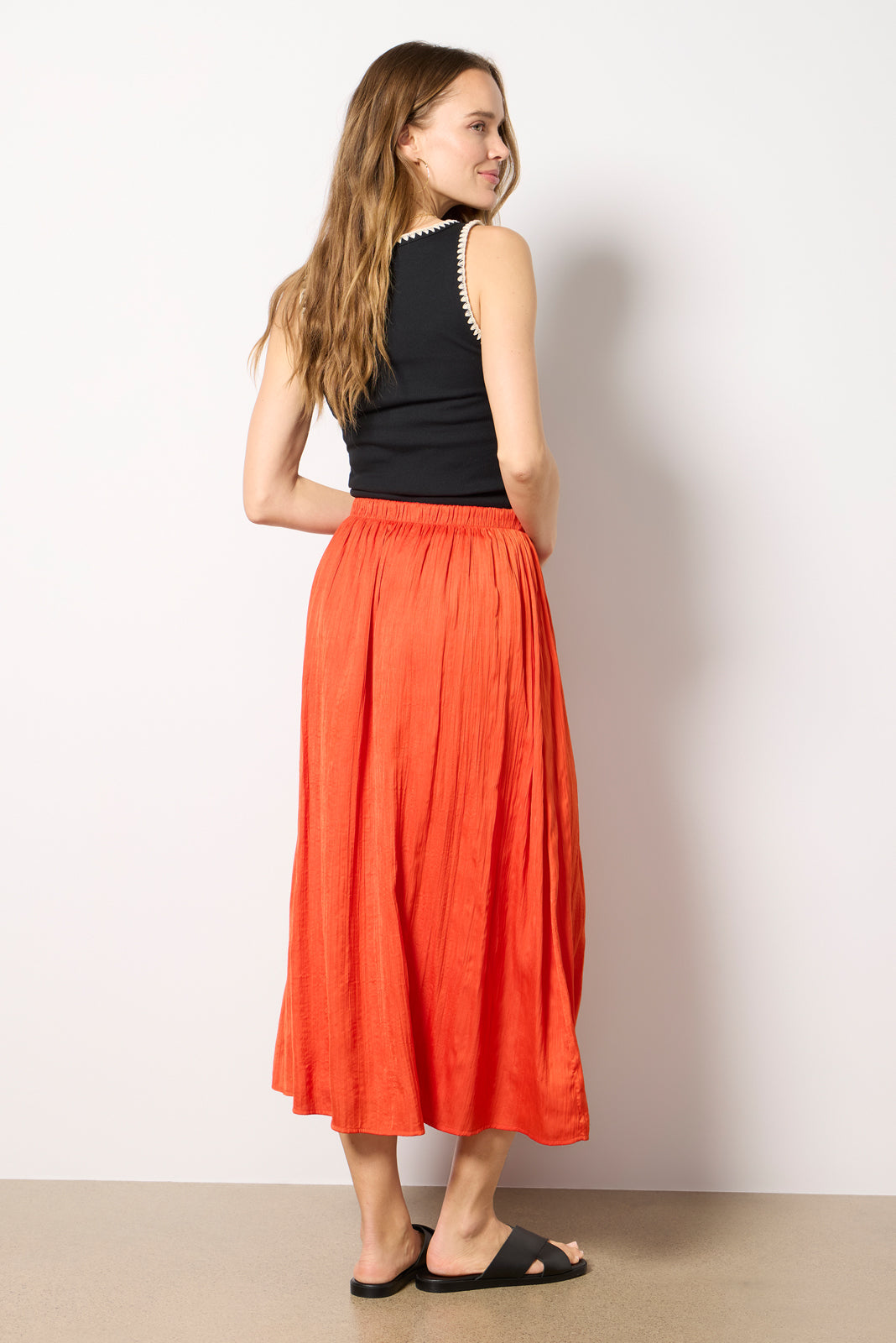 Women's Claire Satin Midi Skirt