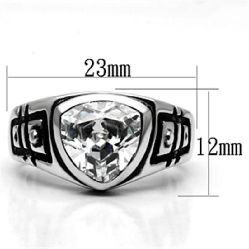 Rhodium Brass Ring with AAA Grade CZ in Clear