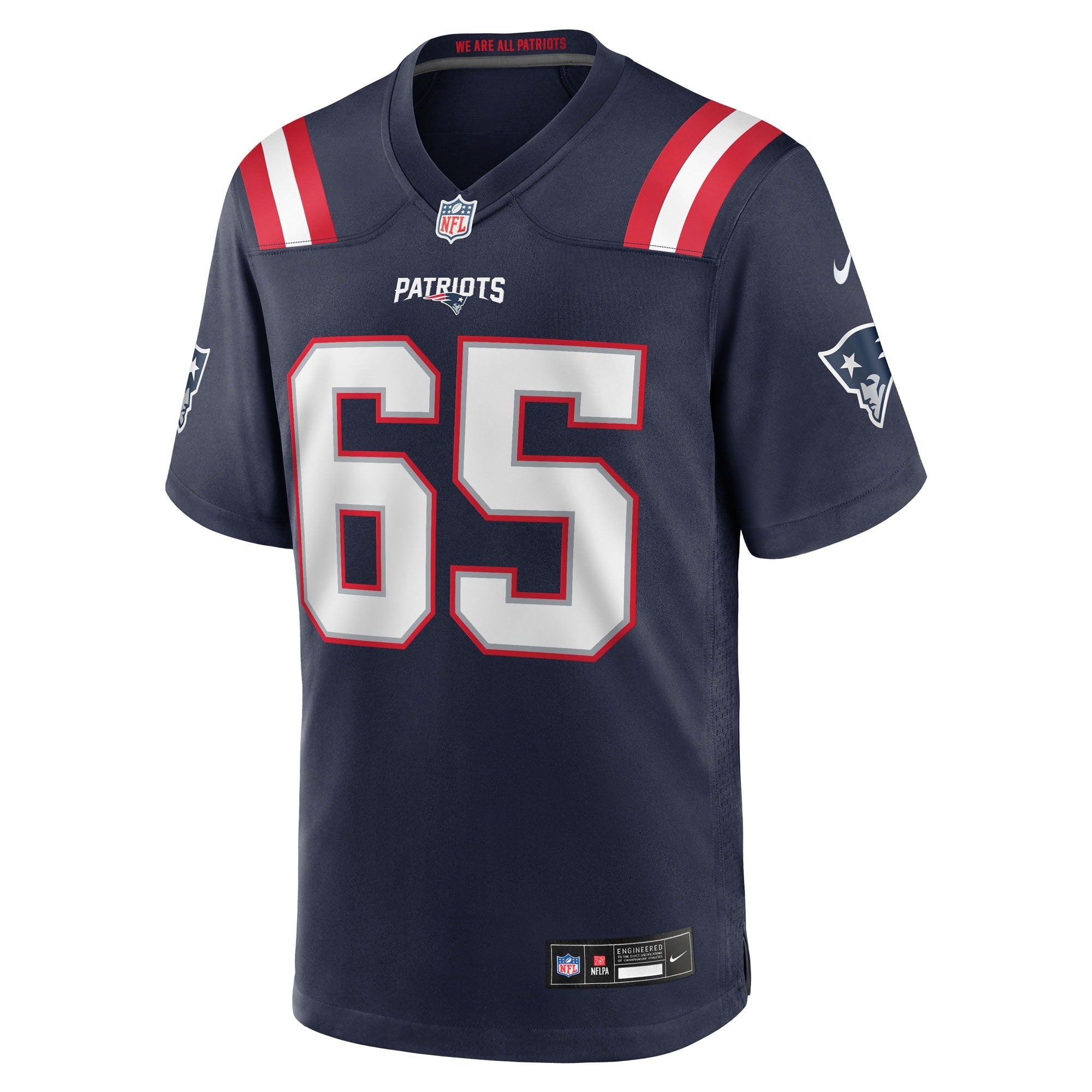 New England Patriots Garrett Bradbury Navy Team Game Jersey
