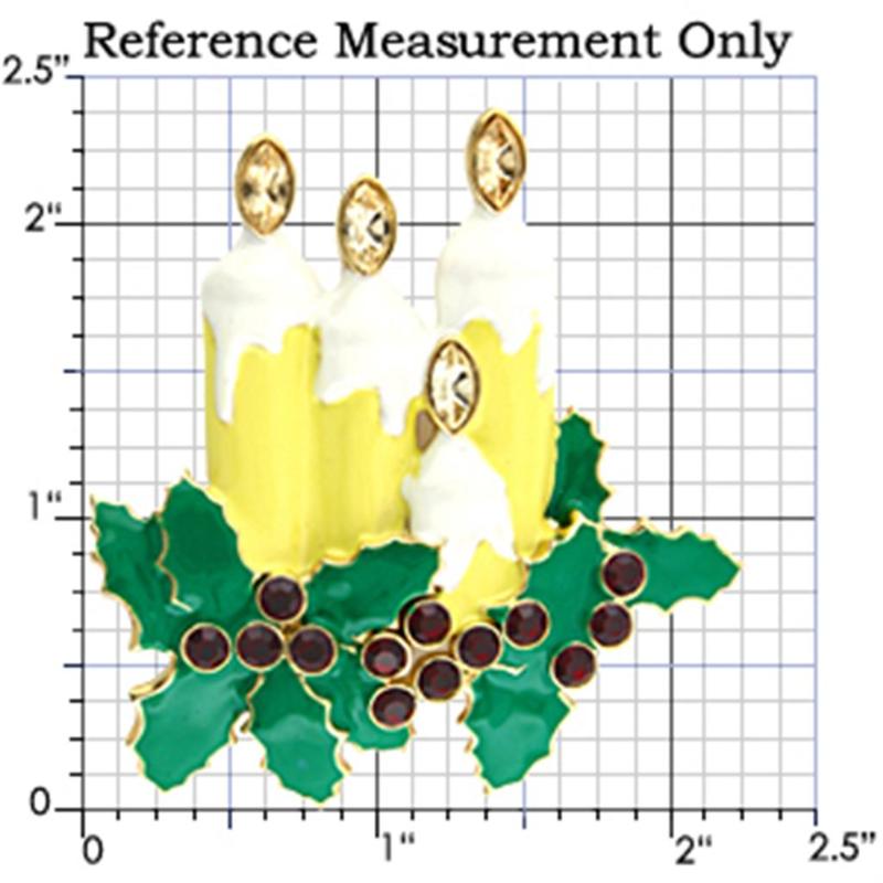 Gold White Metal Brooches with Top Grade Crystal in Citrine Yellow
