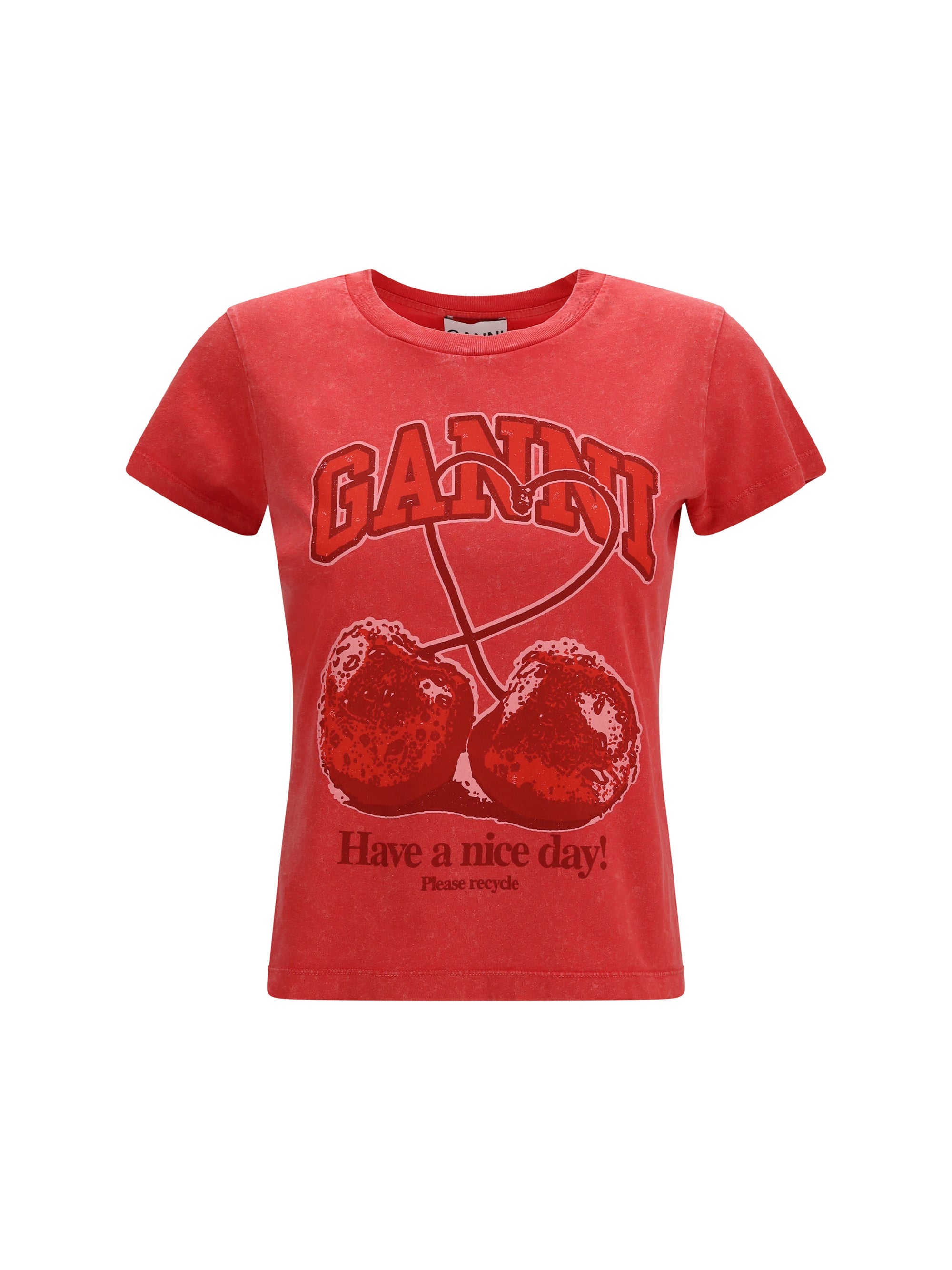 Ganni Women Future Cherry T-Shirt By Ganni