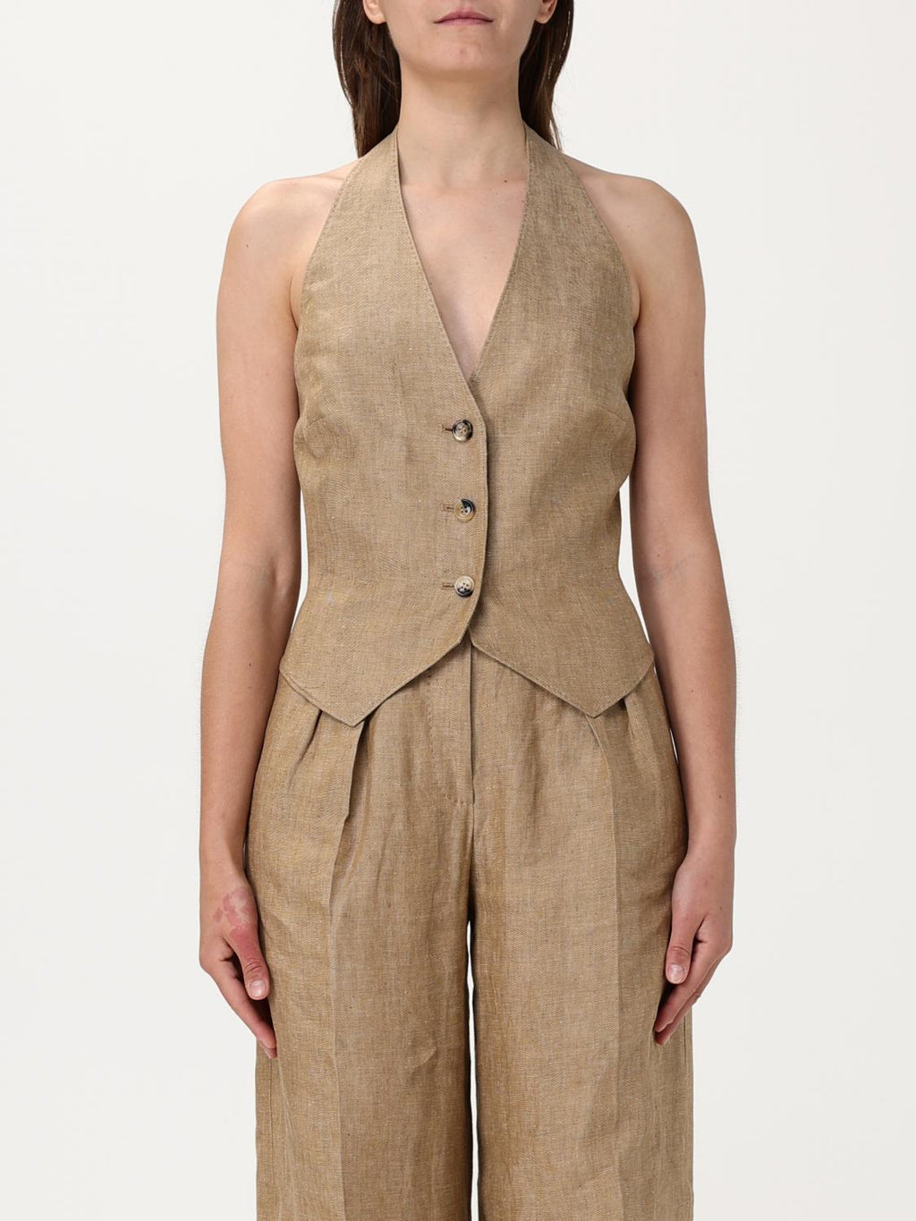 Max Mara Waistcoat Woman Tobacco