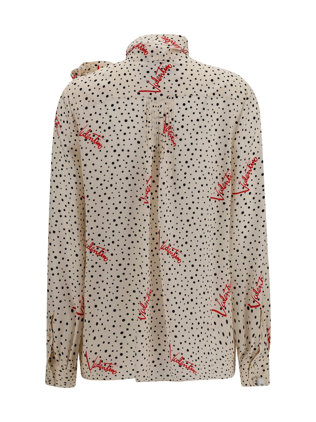 Valentino Women Crepe De Chine Bow-Neck Shirt