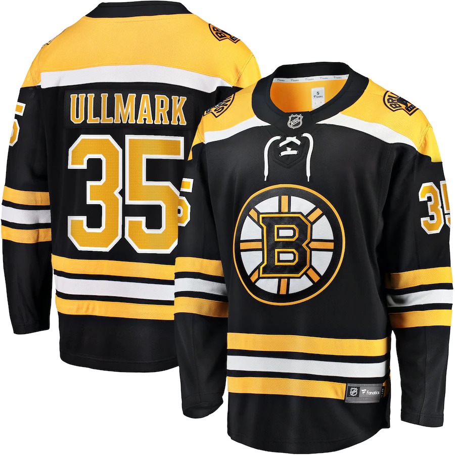 Men's Boston Bruins Linus Ullmark #35 Black Replica Player Jersey1