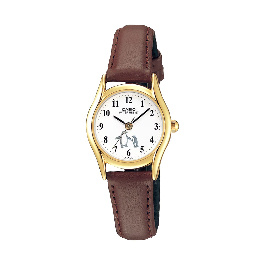 Casio Women’s Brown Leather Band White Dial - LTP-1094Q-7B6RDF