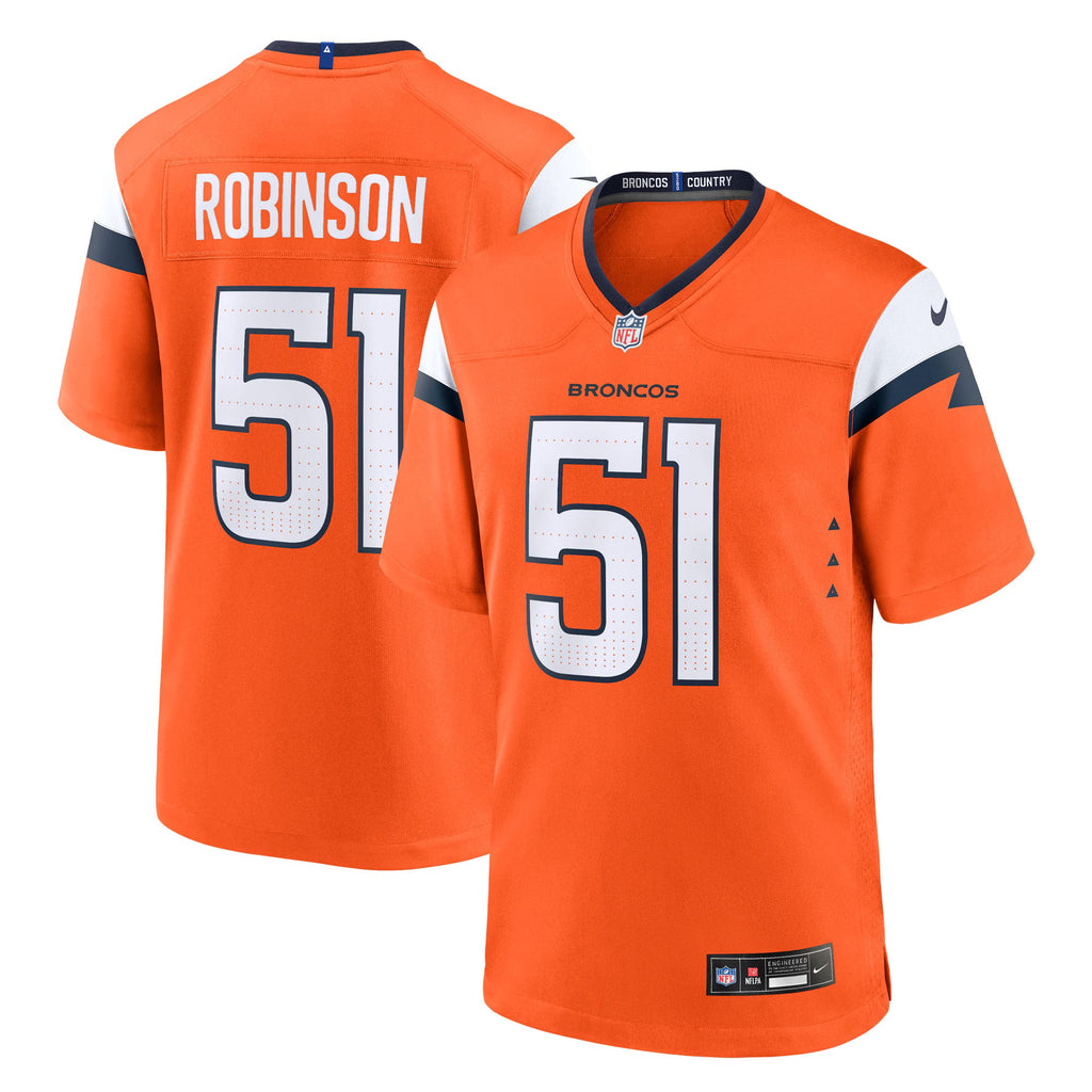 Denver Broncos Que Robinson Orange Team Game Jersey