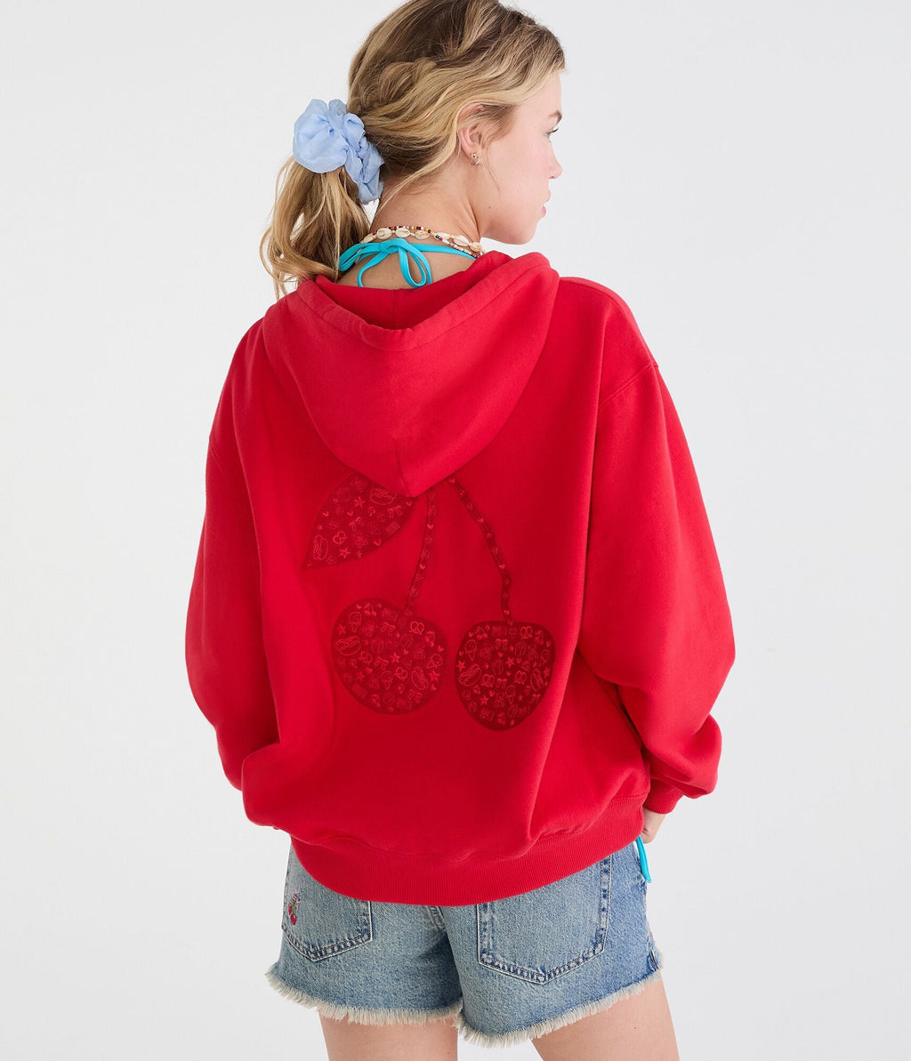 Aeropostale Cloud Soft Americana Cherry Full-Zip Hoodie