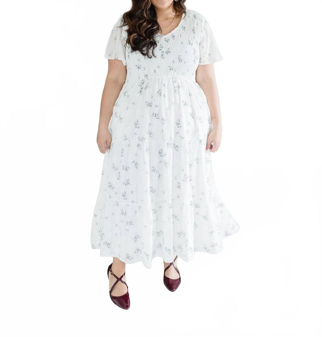 Meadow Floral Maxi Dress In White