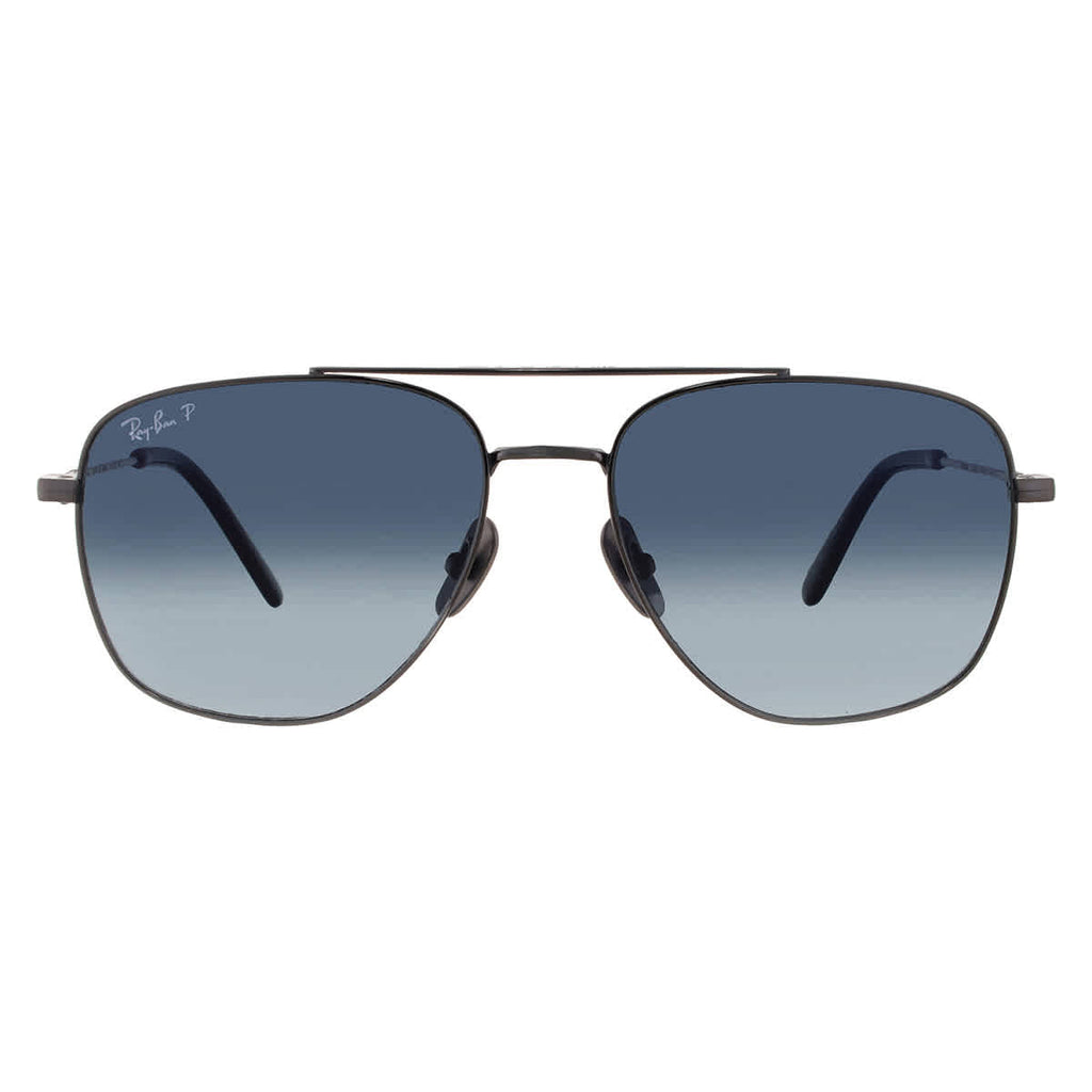 Ray Ban WILLIAM TITANIUM Polarized Blue Gradient Navigator Unisex Sunglasses RB8097 165/S3 59