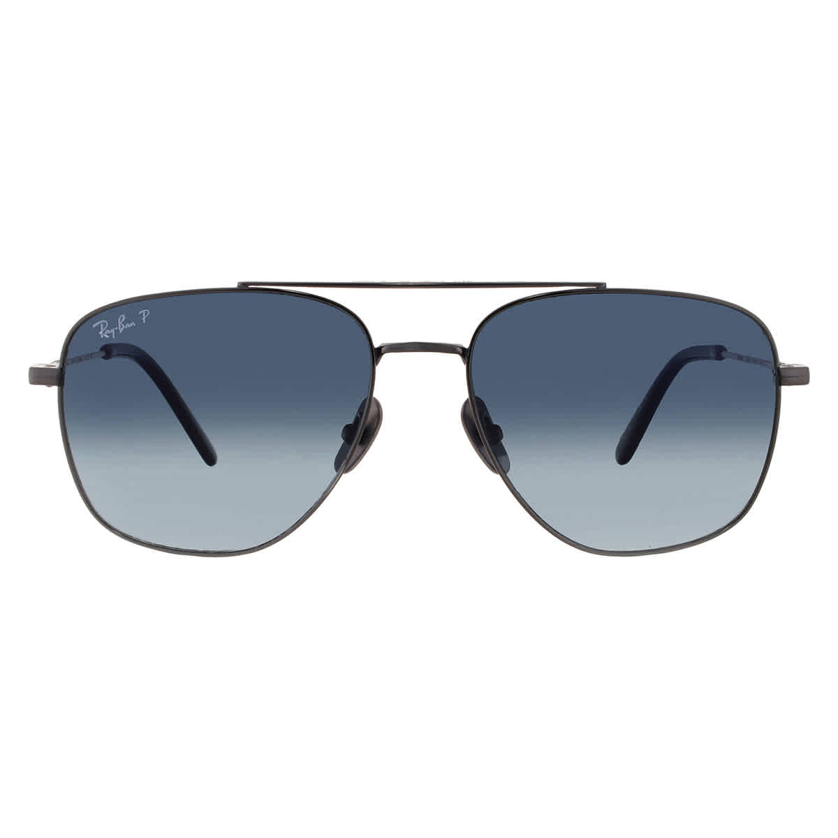 Ray Ban WILLIAM TITANIUM Polarized Blue Gradient Navigator Unisex Sunglasses RB8097 165/S3 59