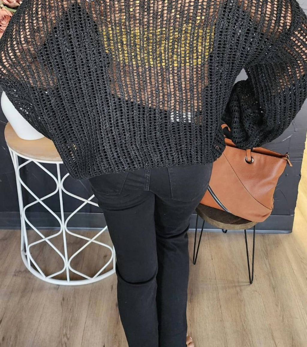 Crochet Sweater In Black