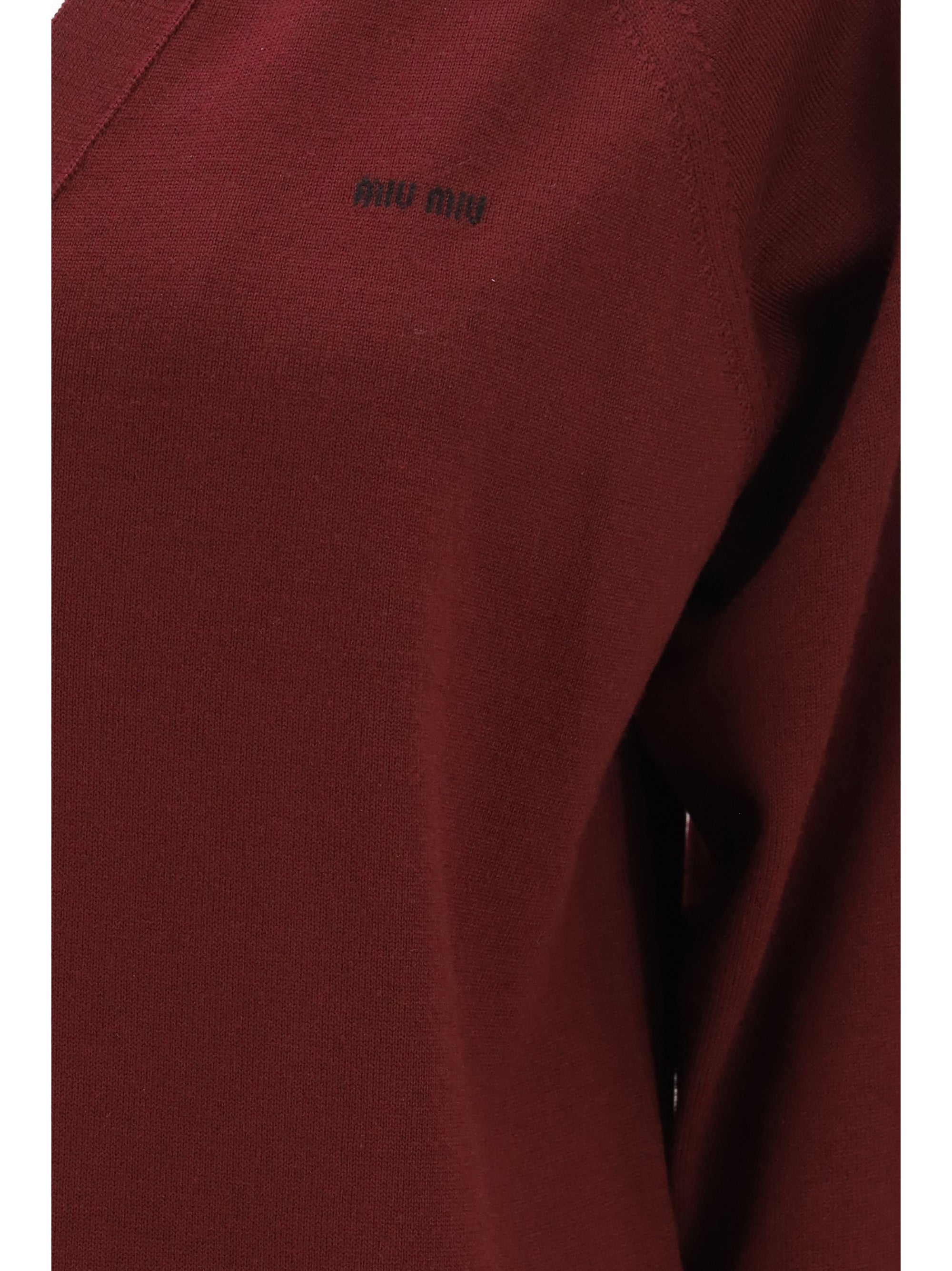 Miu Miu Women Virgin Wool Cardigan With A Collar