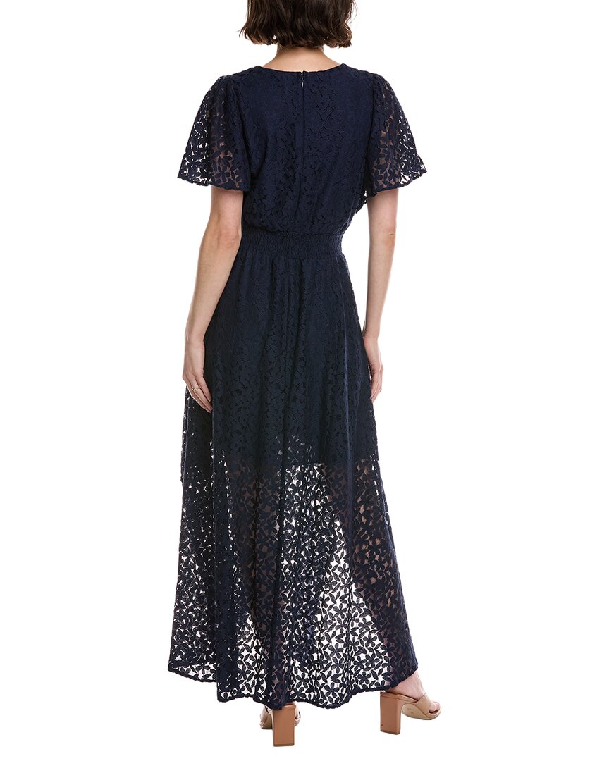 CeCe Smocked Waist Flutter Sleeve Maxi Dress