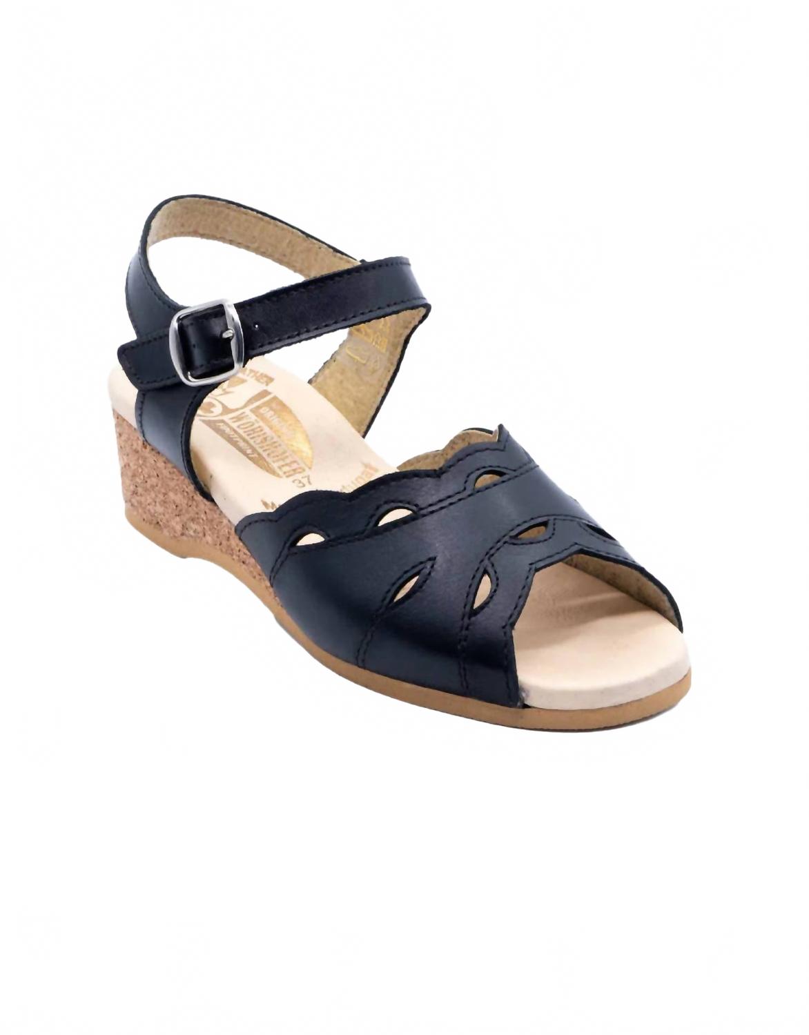 Women's Ariel Cork Wedge Sandals In Black