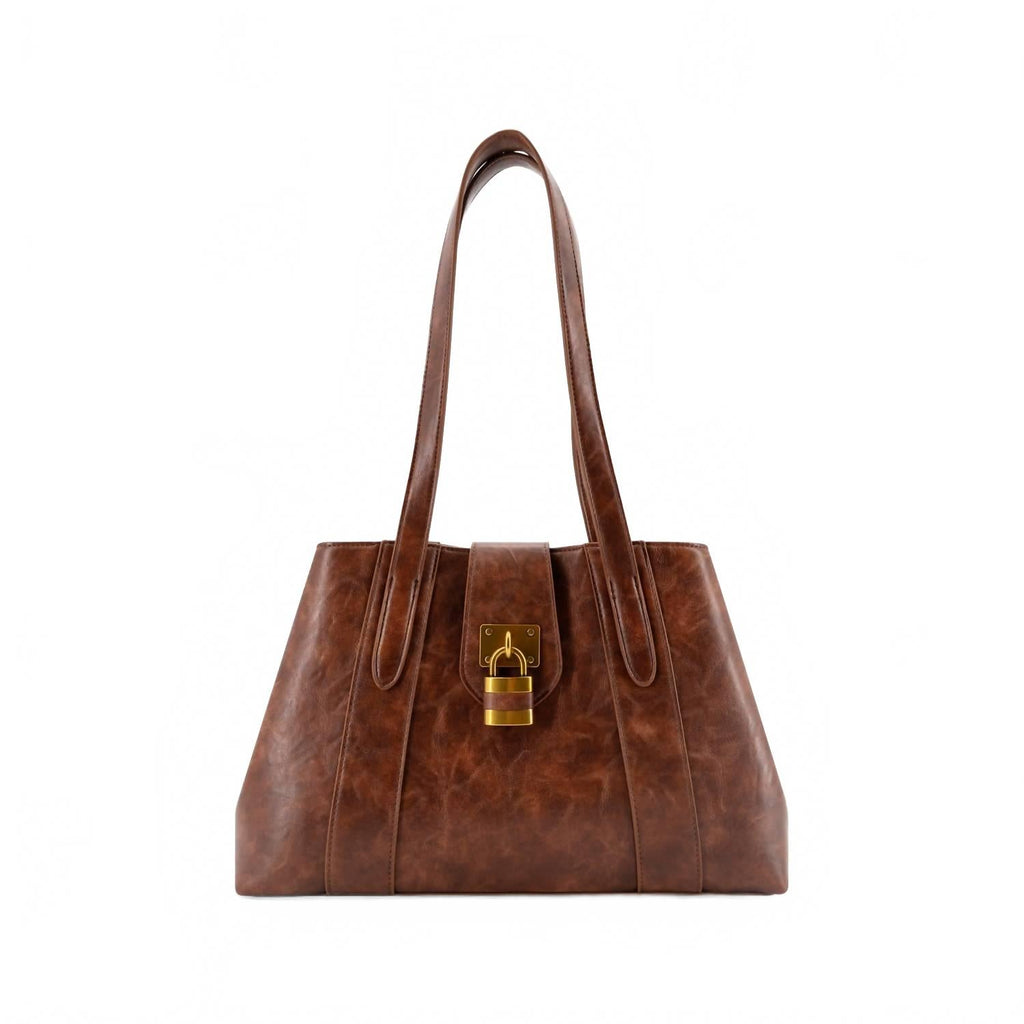 Women's Fiora Signature Lock Satchel In Brown