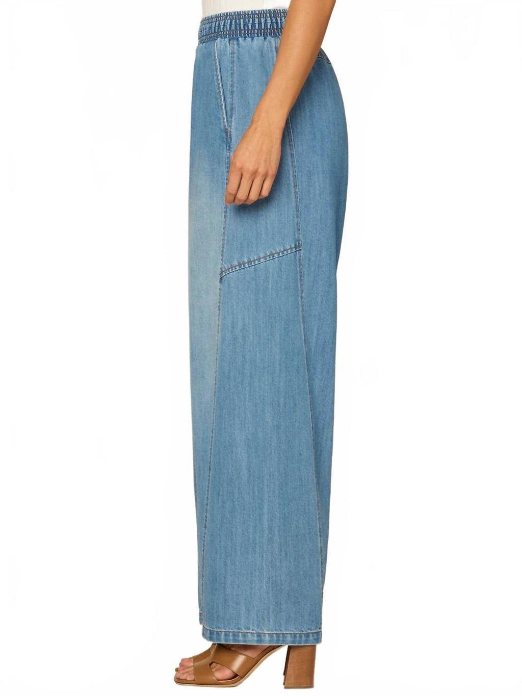 Skyrise Relaxed Straight Leg Glider Jeans In Blue