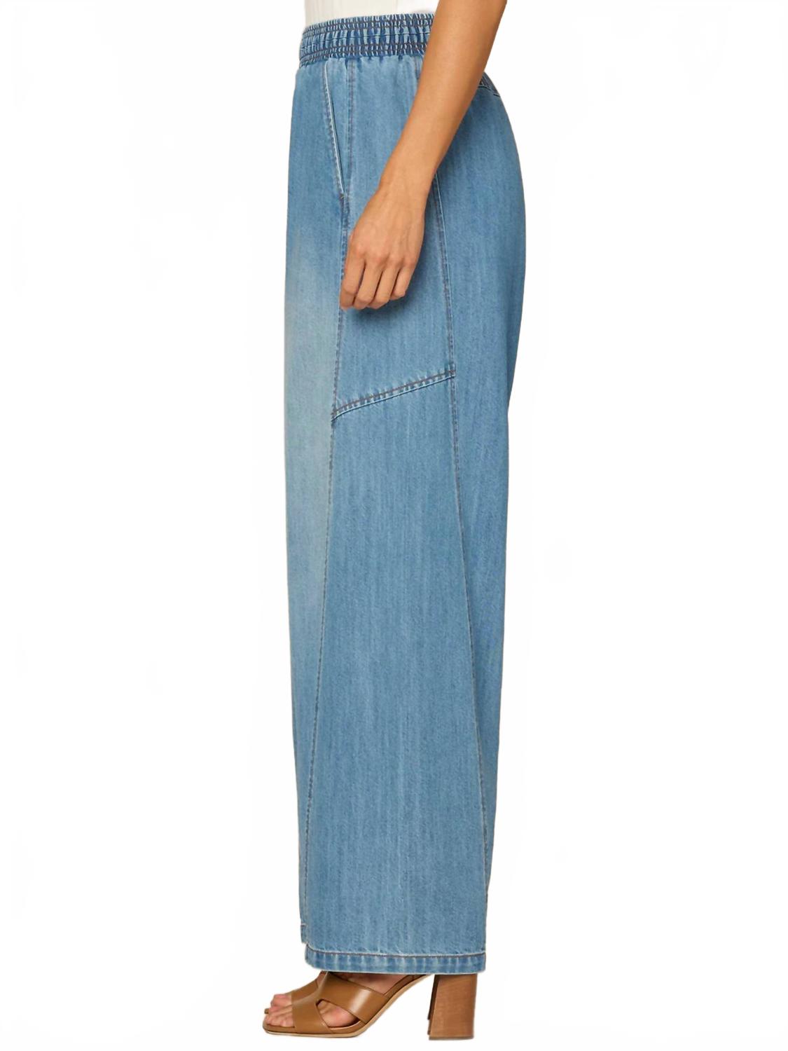 Skyrise Relaxed Straight Leg Glider Jeans In Blue