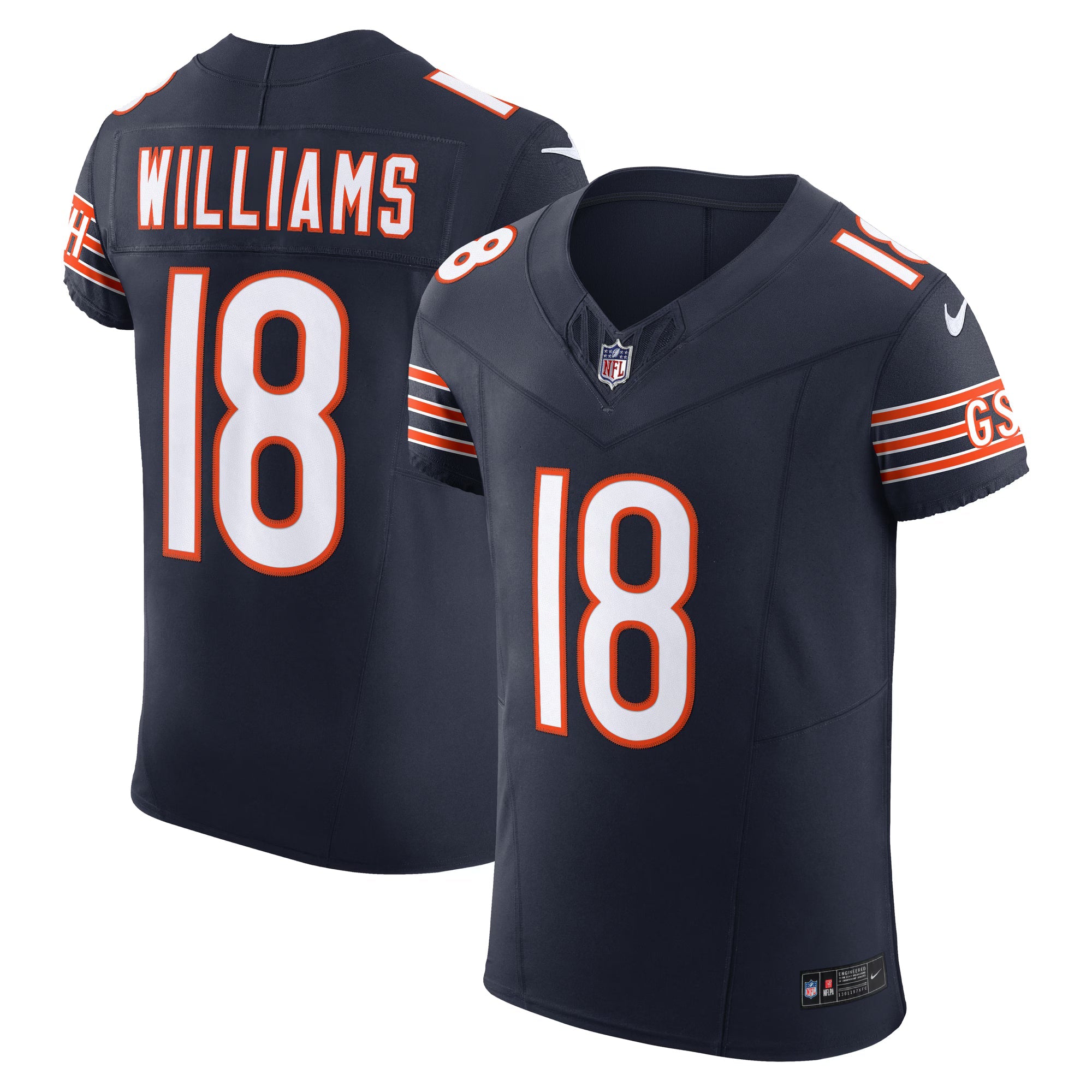 Chicago Bears Caleb Williams Navy Vapor F.U.S.E. Elite Jersey