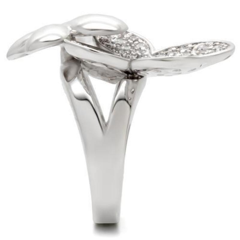 Rhodium Brass Ring with AAA Grade CZ in Clear