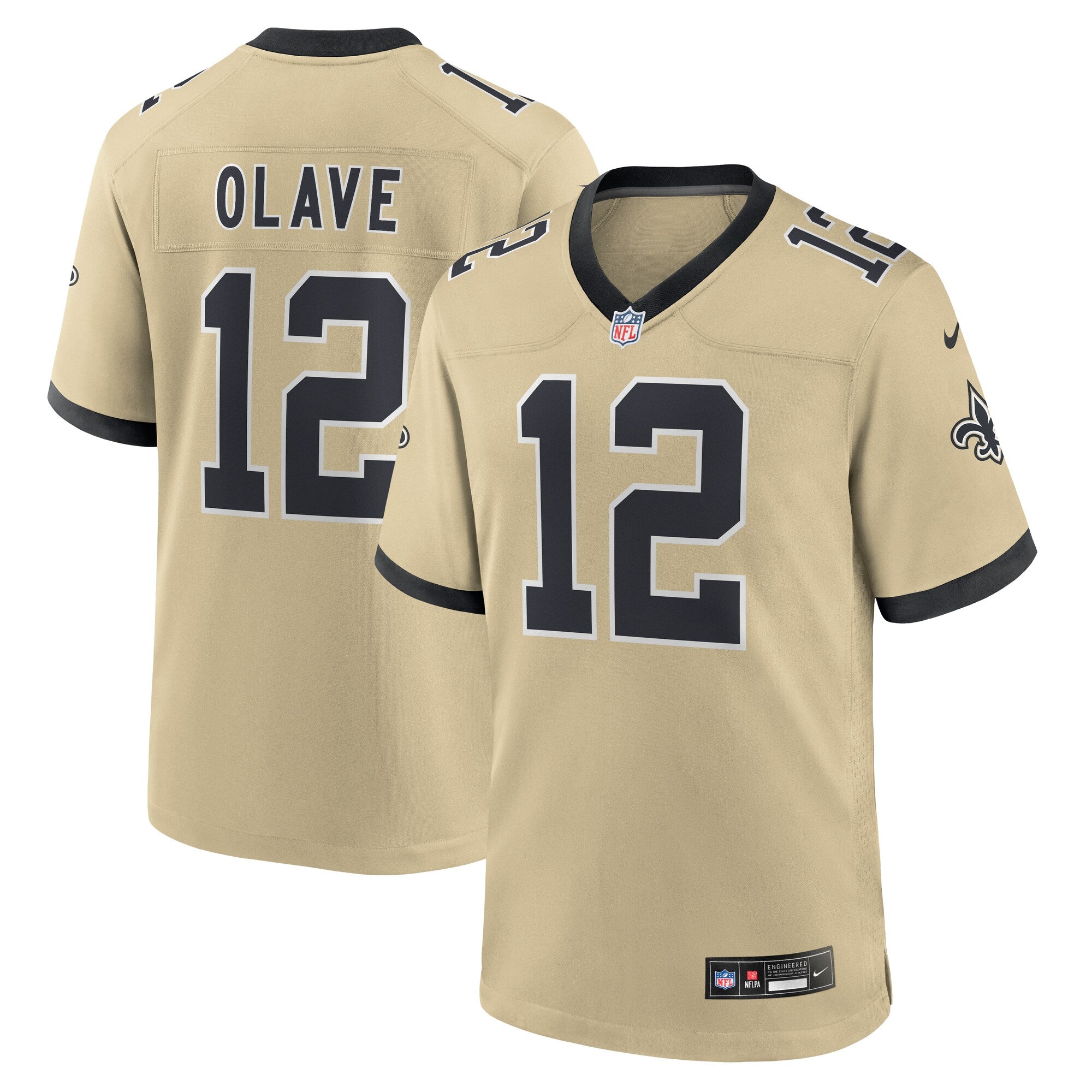 New Orleans Saints Chris Olave Gold Gameday Golds Alternate Game Player Jersey