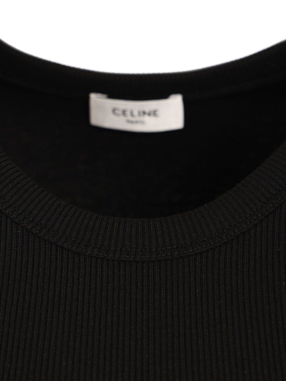 Celine Women Ribbed Silk And Cotton Tank Top