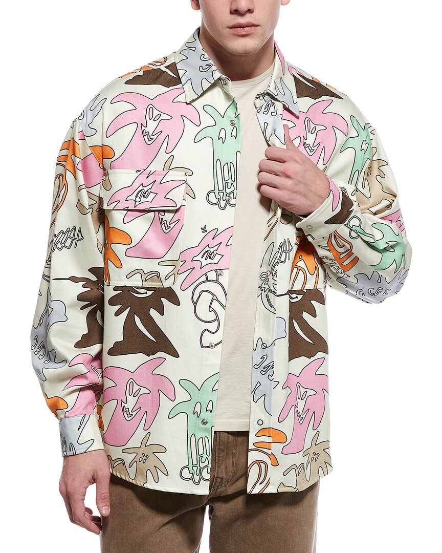 Palm Angels Denim Print Overshirt
