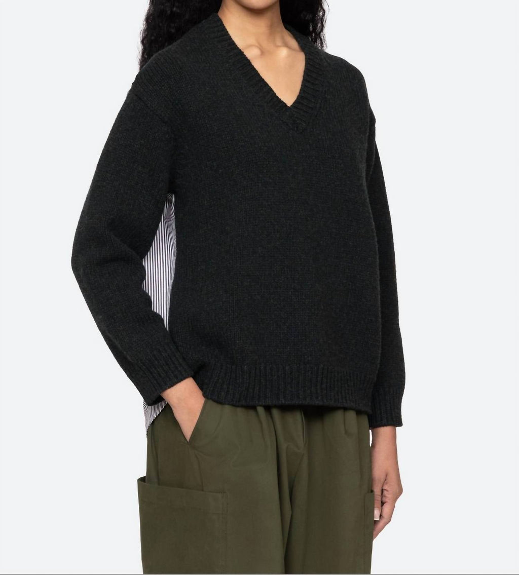 Mallory V-Neck Sweater In Forest