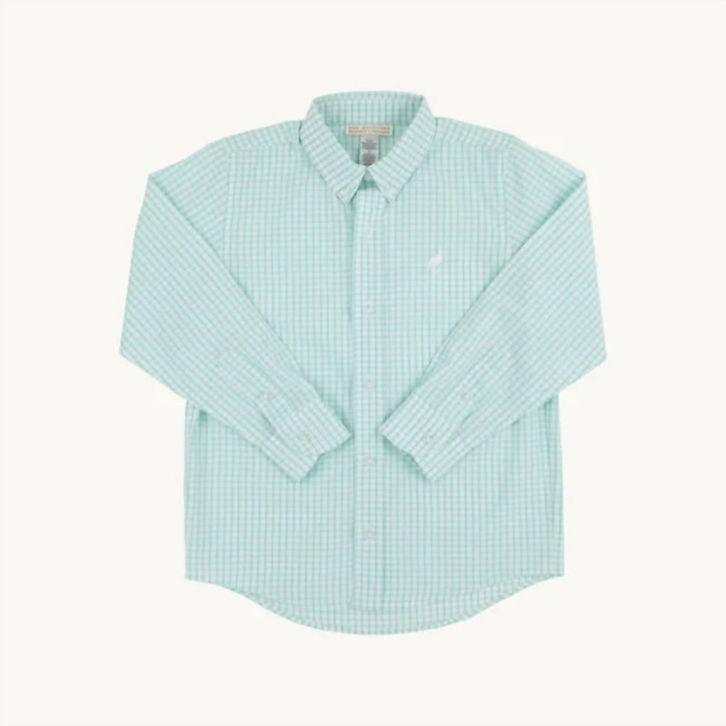 Dean's List Dress Shirt In Turks Teal Windowpane