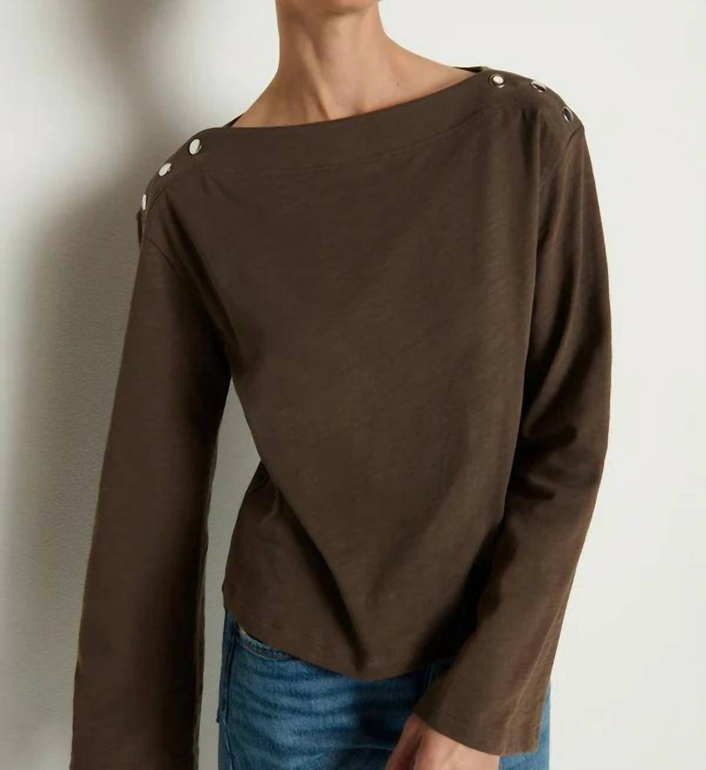 Rochelle Boatneck Tee In Espresso