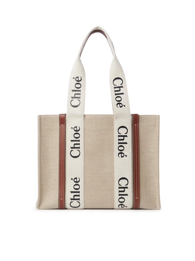 Chloe` Women Woody Linen Tote Bag