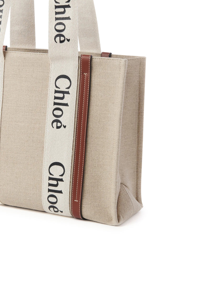 Chloe` Women Woody Linen Tote Bag