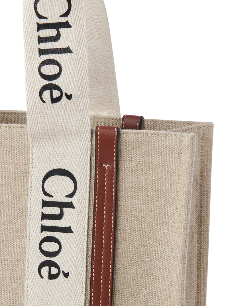 Chloe` Women Woody Linen Tote Bag