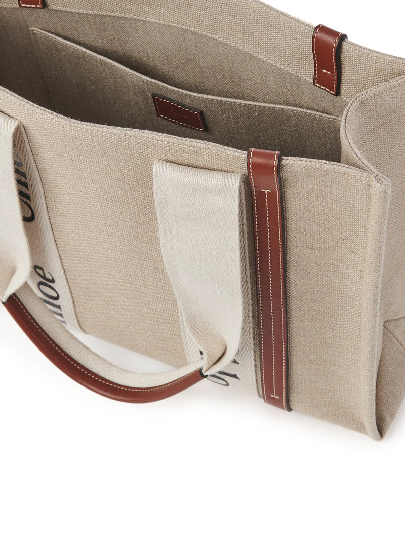 Chloe` Women Woody Linen Tote Bag