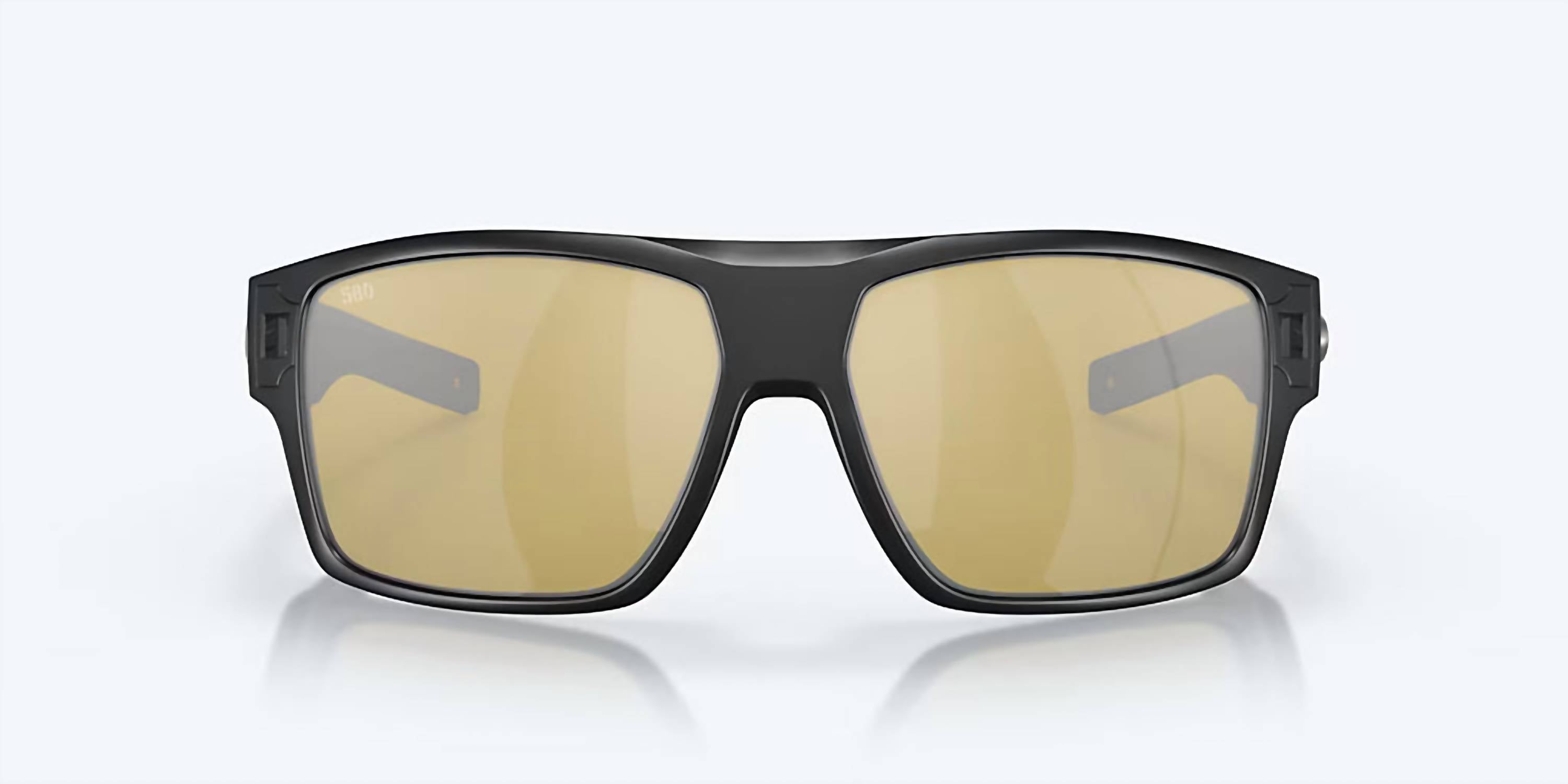 Men's Diego Square Polarized Sunglasses In Matte Black/sunrise Silver Mirror