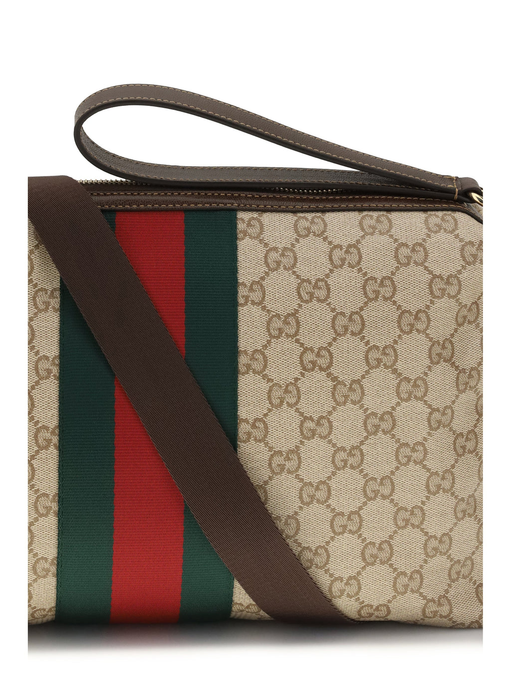 Gucci Men Medium Gg Shoulder Bag With Web Stripe