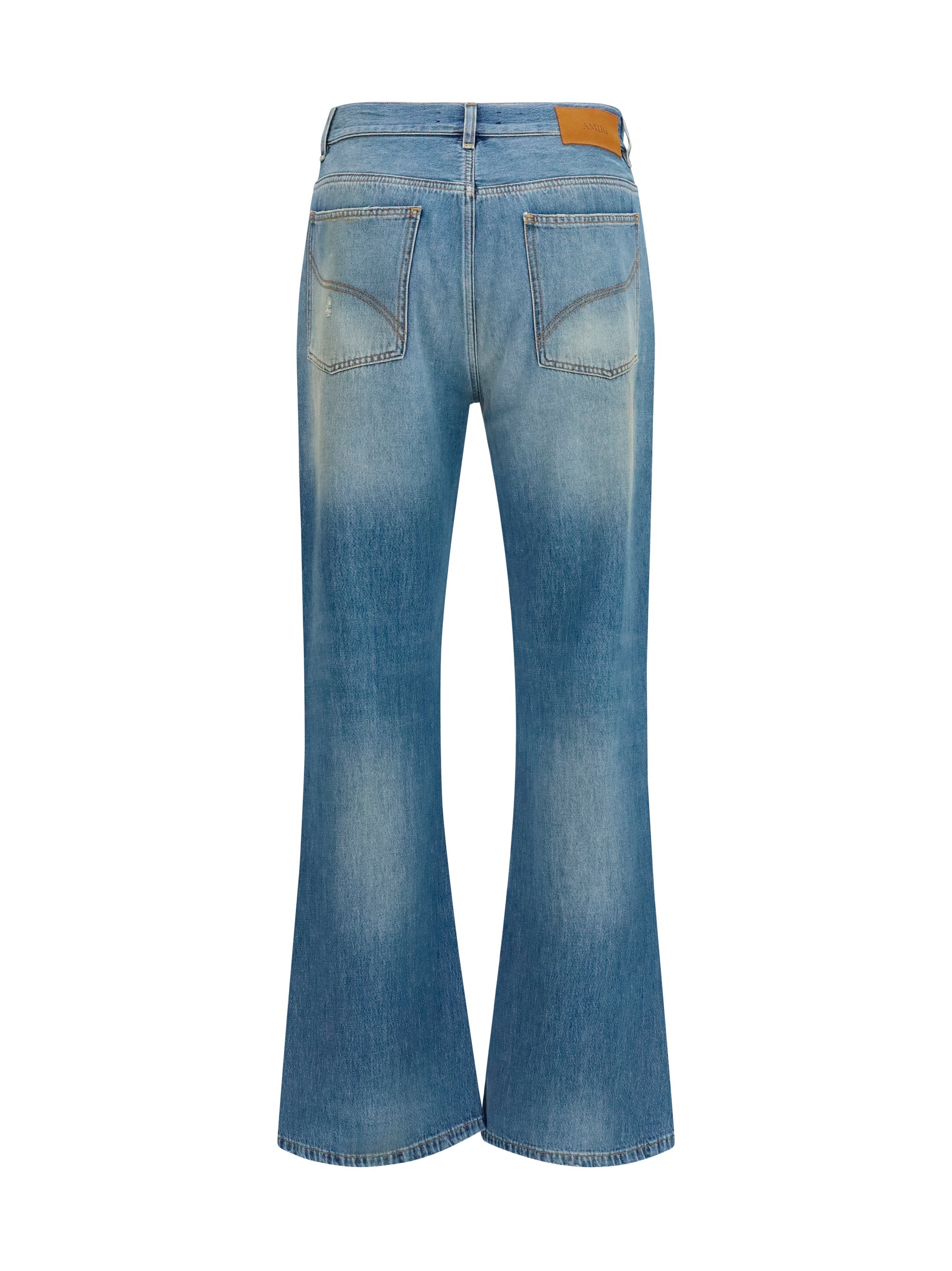Amiri Men Slash Flared Distressed Jeans