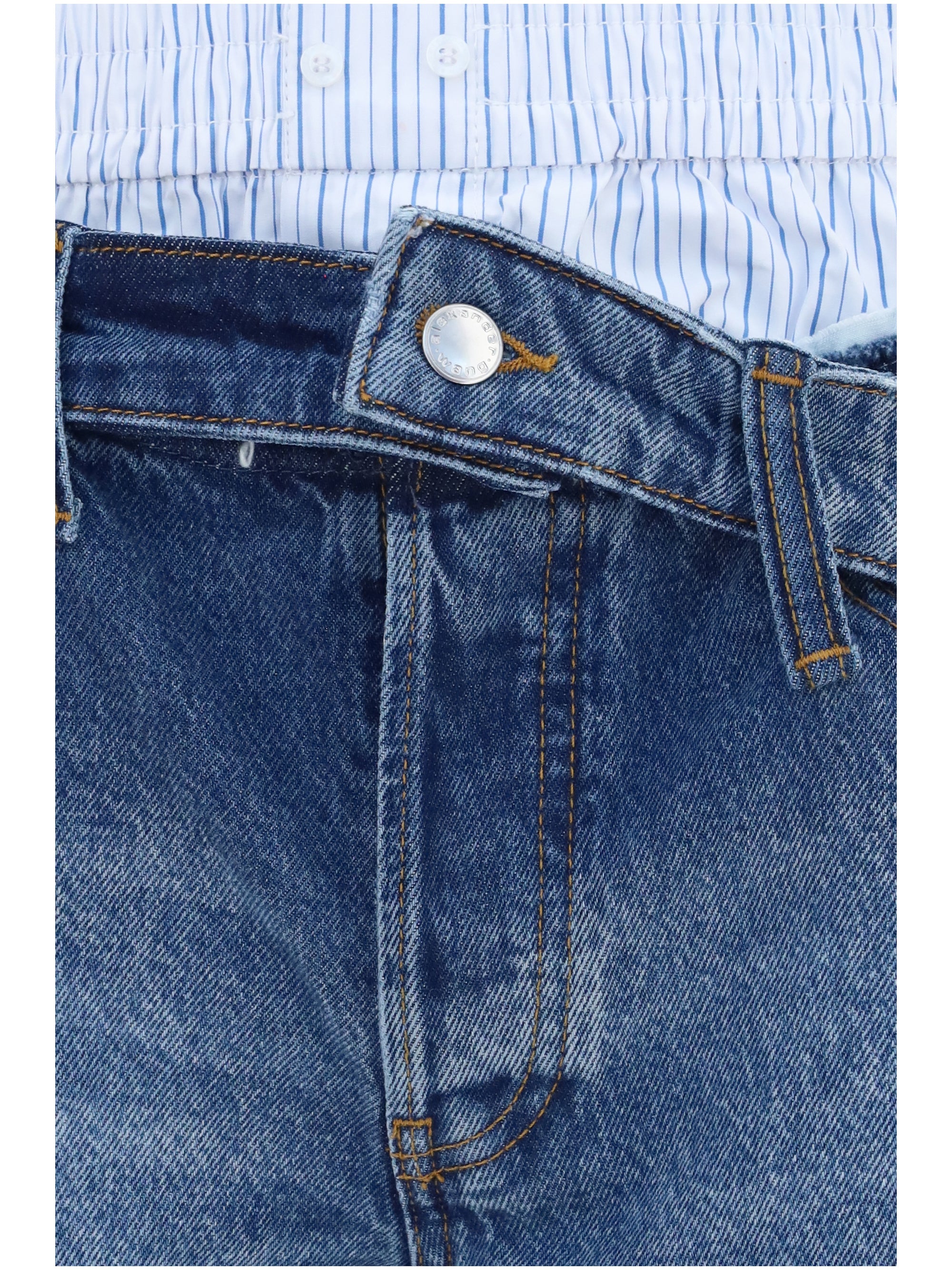 Alexander Wang Women Denim Shorts With Boxer Detail