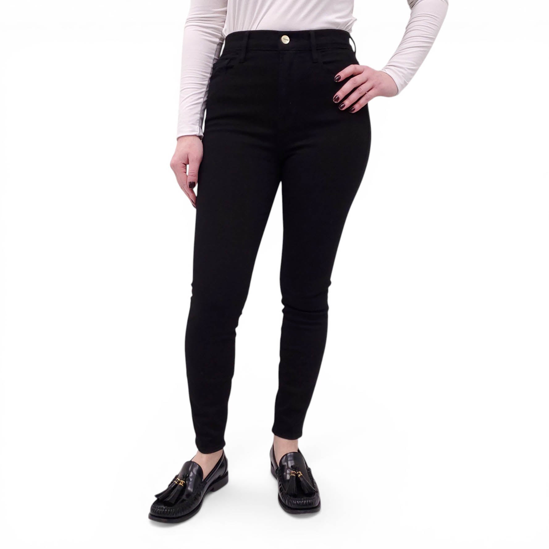 FRAME BLACK 'ALI HIGH RISE CIGARETTE' JEANS - SIZE 26