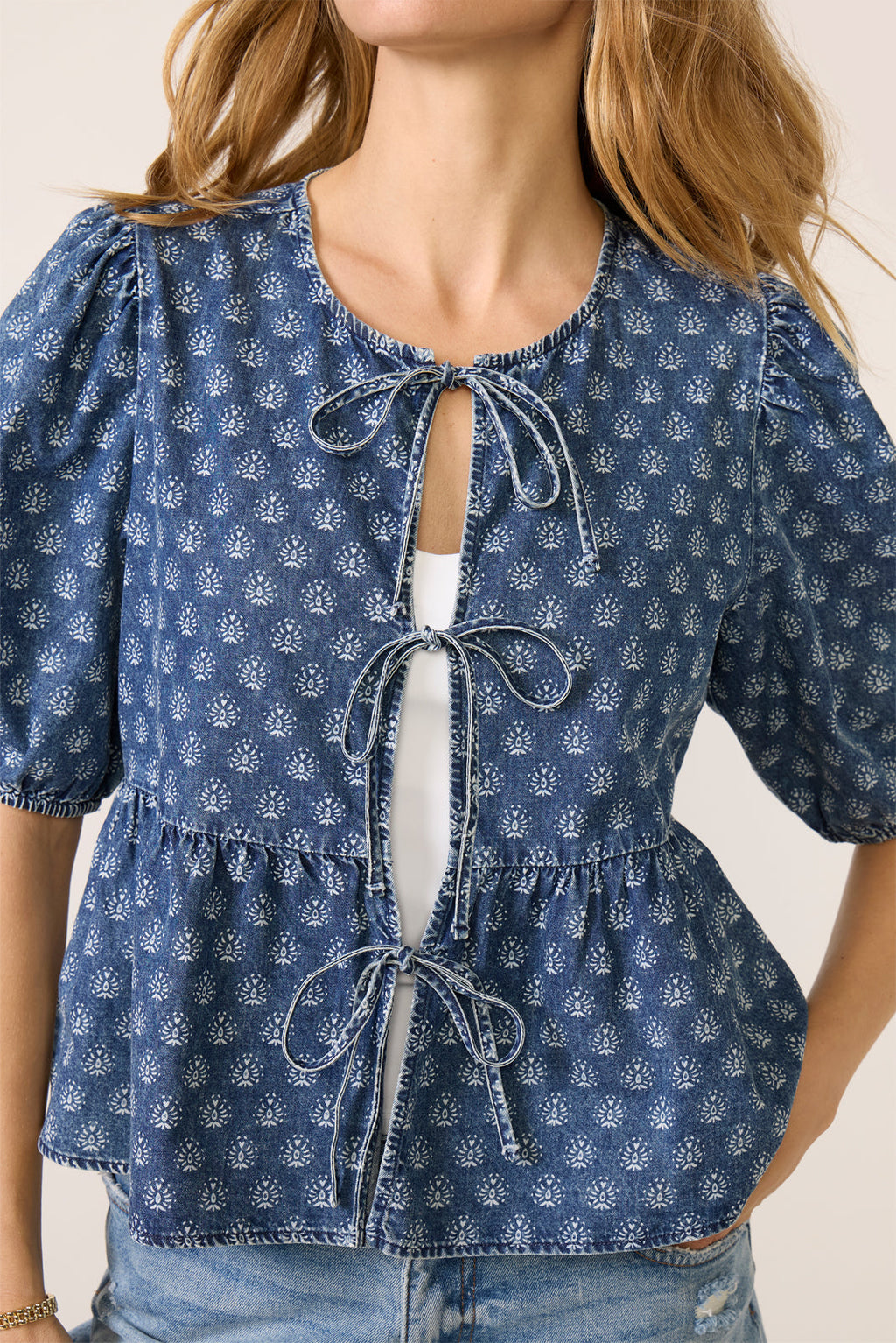 Women's Lucille Tie Front Blouse
