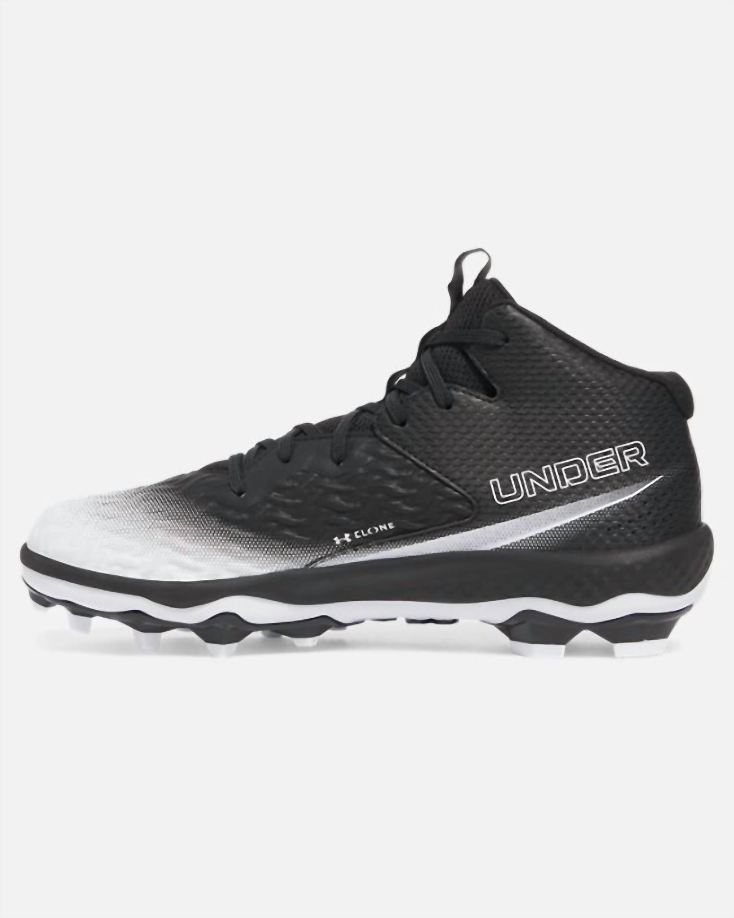 Men's Spotlight Mid Football Cleats In Black / White
