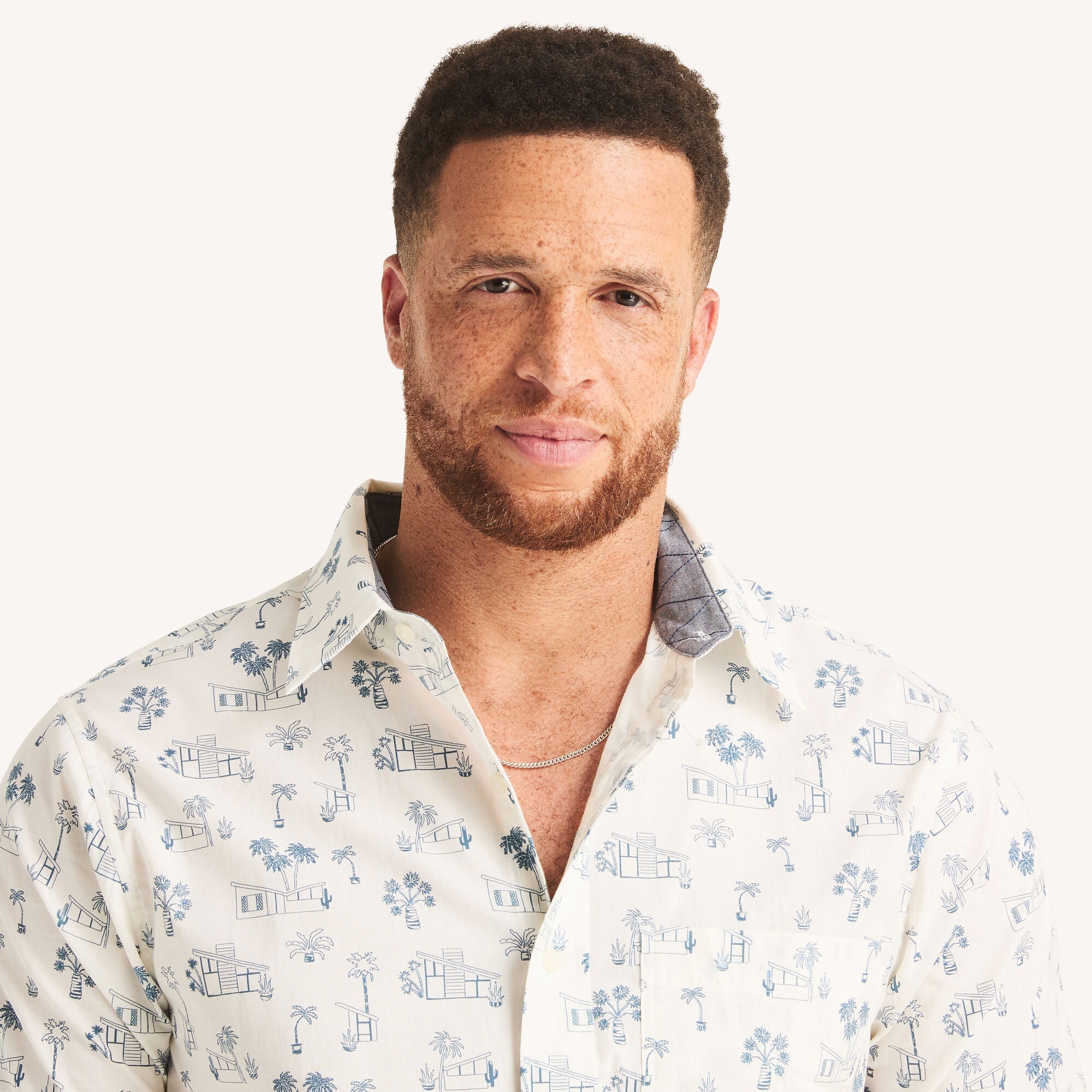Nautica Mens Big & Tall Printed Short-Sleeve Shirt