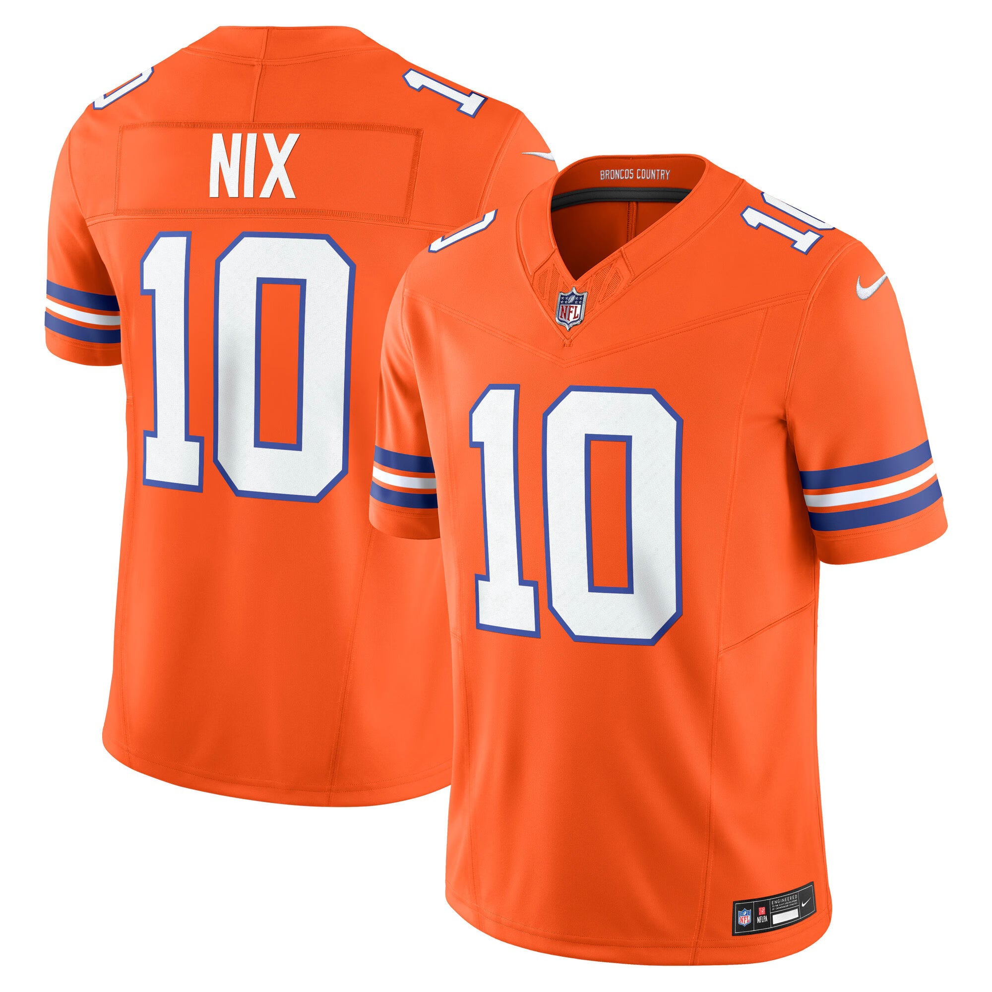 Denver Broncos Bo Nix Orange Vapor F.U.S.E. Limited Jersey