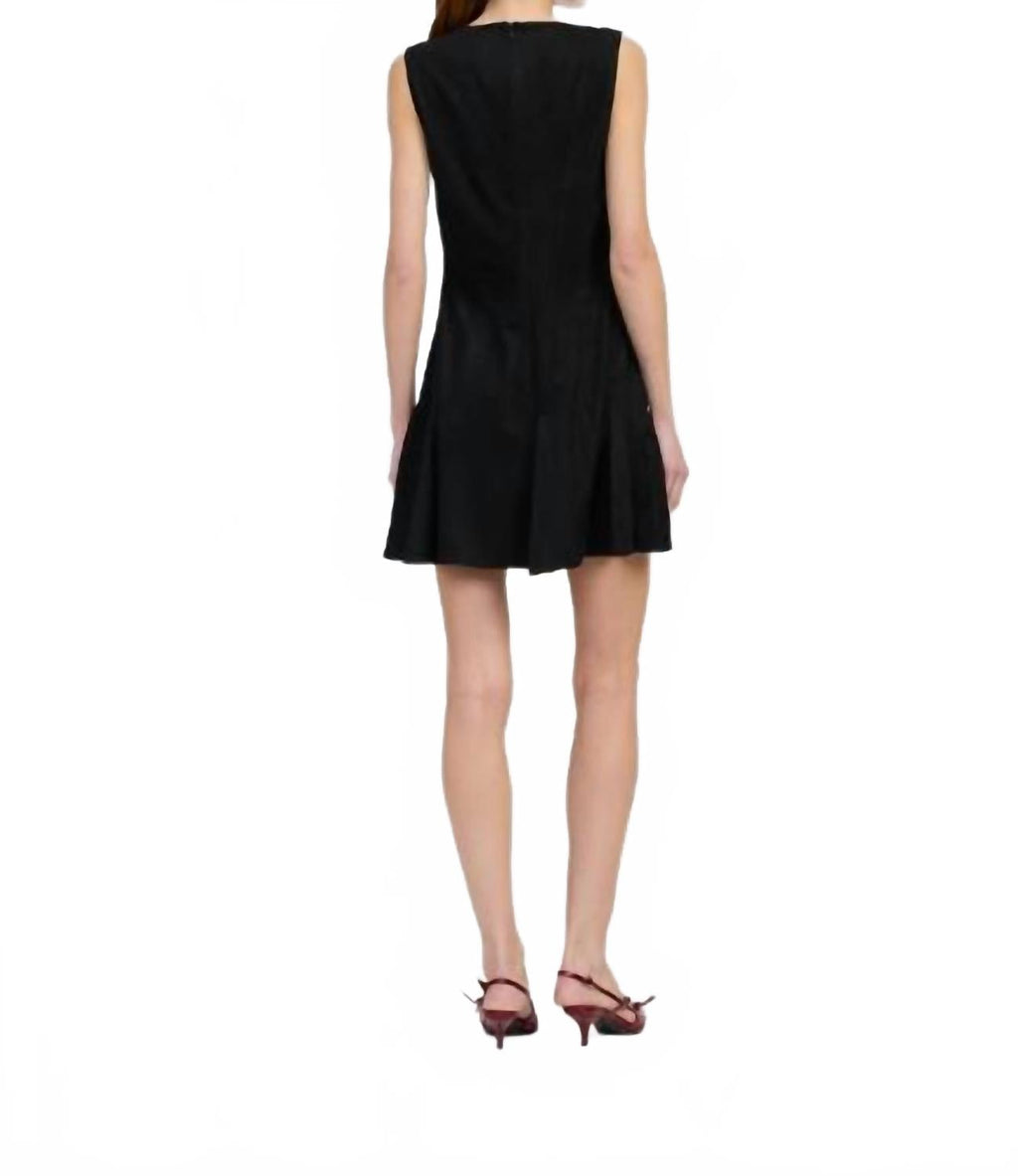 Nelly V Neck Mini Dress In Black