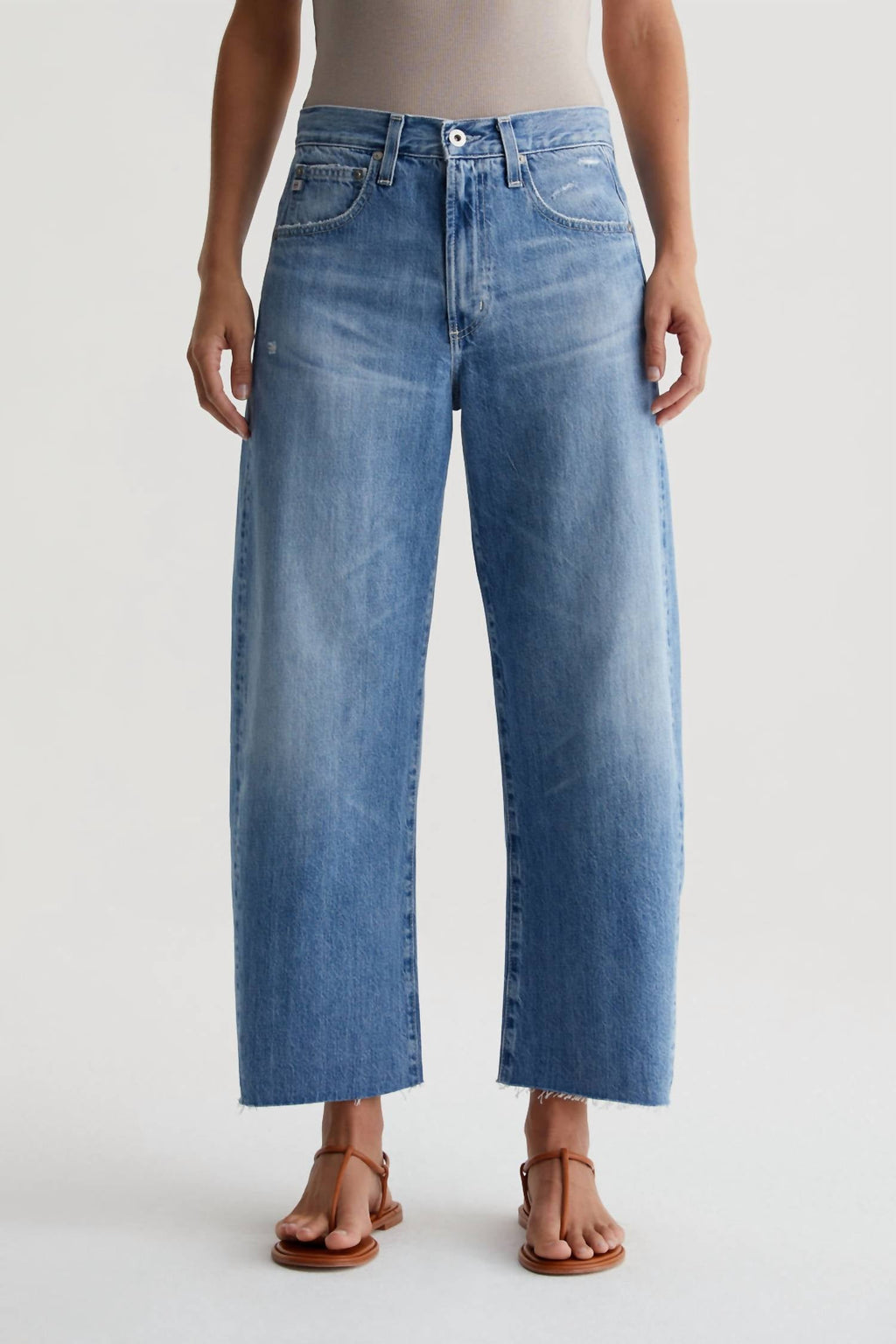 Hattie Barrel Crop Jeans In Divergent