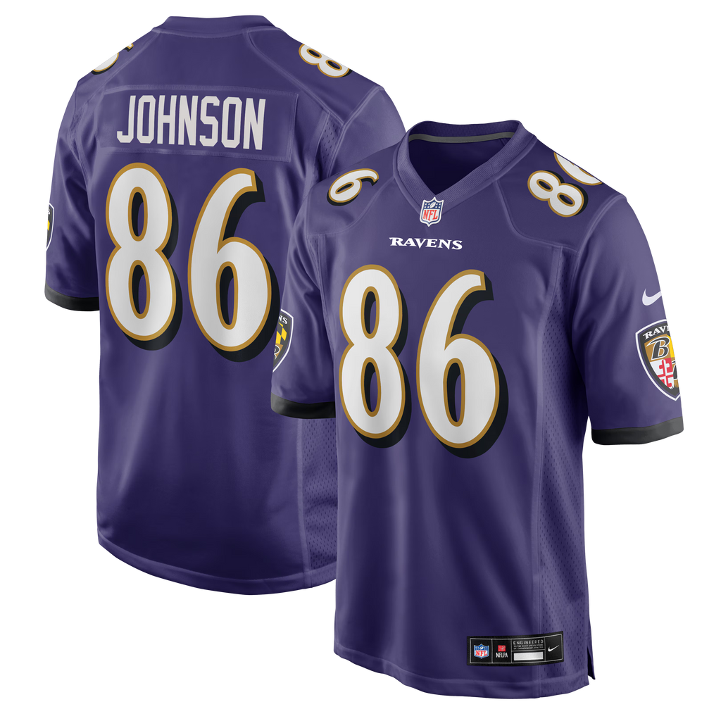 Baltimore Ravens Cornelius Johnson Purple Team Game Jersey