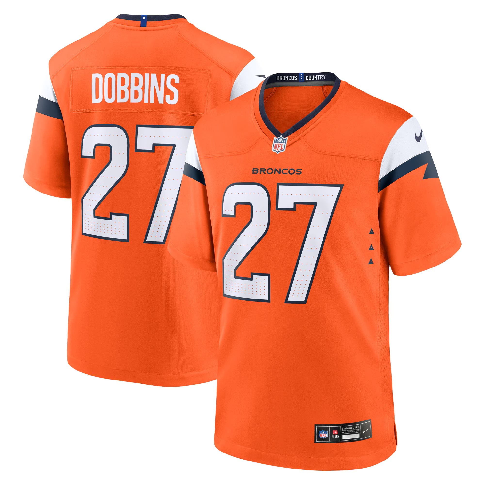Denver Broncos J.K. Dobbins Orange Team Game Jersey