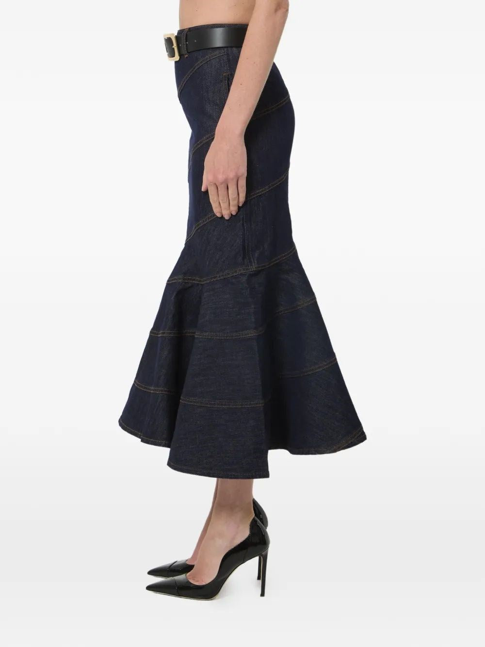 Self-Portrait Women Midi Skirt With Belt