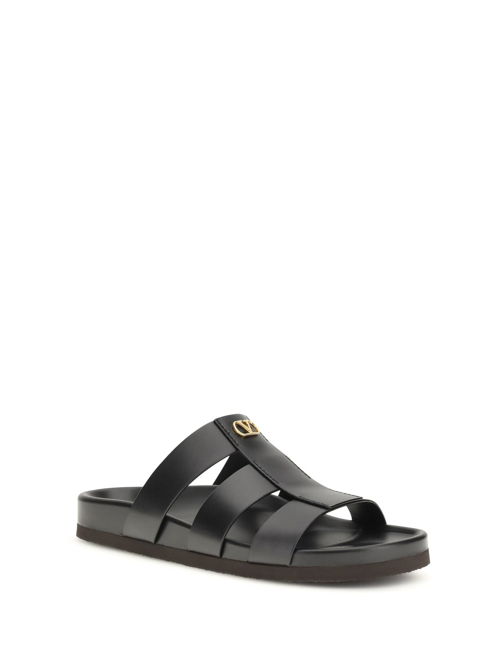 Valentino Garavani Men Studshield Leather Slide Sandals