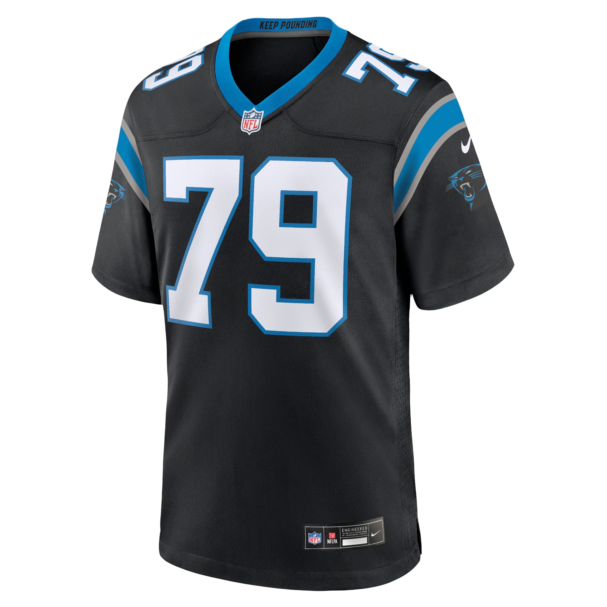 Carolina Panthers Ikem Ekwonu Black Game Jersey