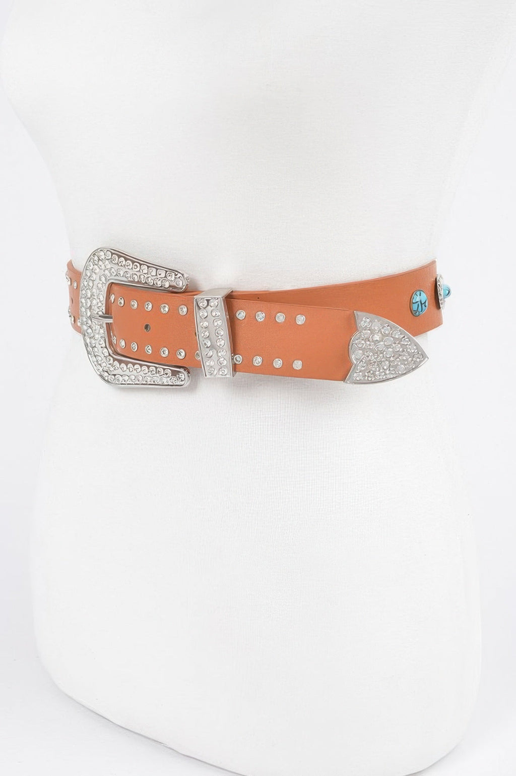 Western Style Belt With Turquoise
